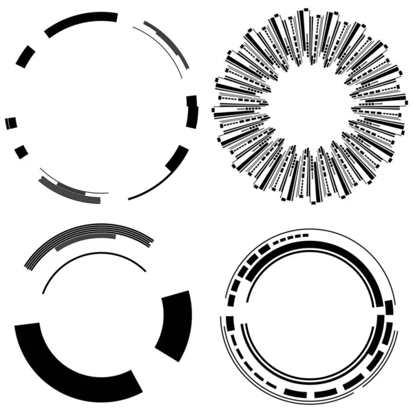 Geometric Hud Gui Circular Elements Geometric Circle Vector — Stock Vector
