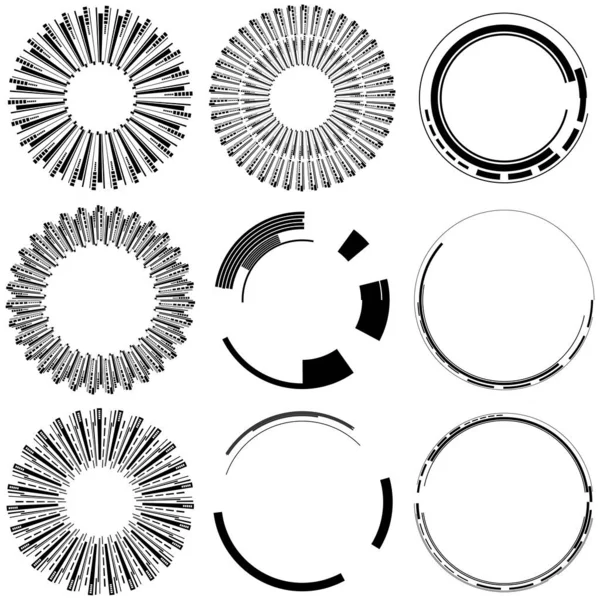 Geometrische Hud Gui Rundelemente Geometrischer Kreisvektor — Stockvektor