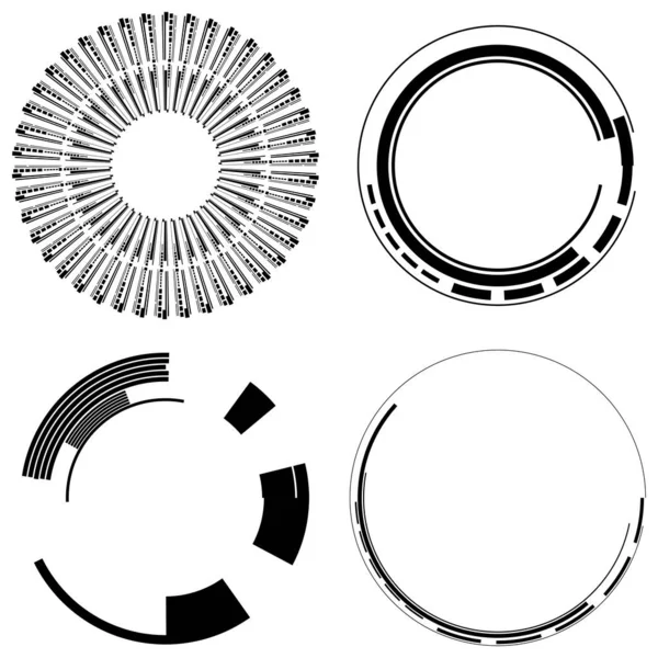 Geometrische Hud Gui Rundelemente Geometrischer Kreisvektor — Stockvektor
