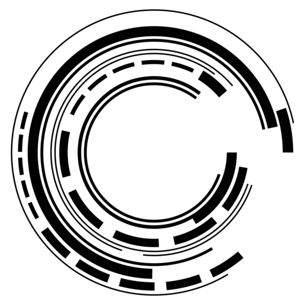 Γεωμετρική Hud Gui Κυκλικά Στοιχεία Διάνυσμα Γεωμετρικού Κύκλου — Διανυσματικό Αρχείο