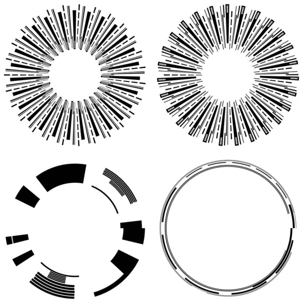 Geometric Hud Gui Circular Elements Geometric Circle Vector — Stock Vector