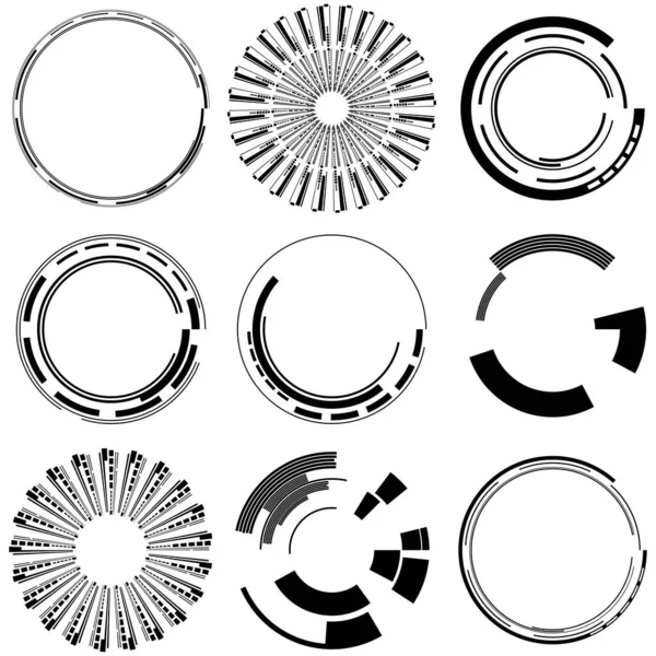 Geometrische Hud Gui Ronde Elementen Geometrische Cirkelvector — Stockvector