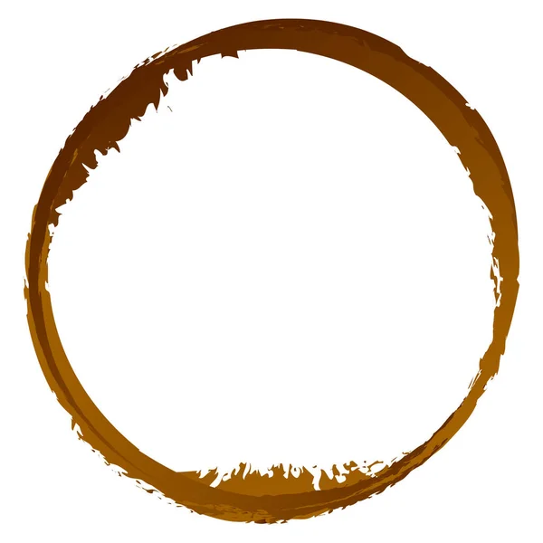 Suciedad Marrón Barro Gruñón Círculo Textura Grunge Garabato Borde Circular — Vector de stock