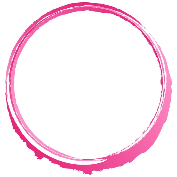 Розовая Решетка Граненая Кисть Краска Круга Элемент Дизайна Вектора Колец — стоковый вектор