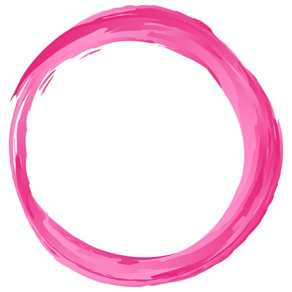 Розовая Решетка Граненая Кисть Краска Круга Элемент Дизайна Вектора Колец — стоковый вектор