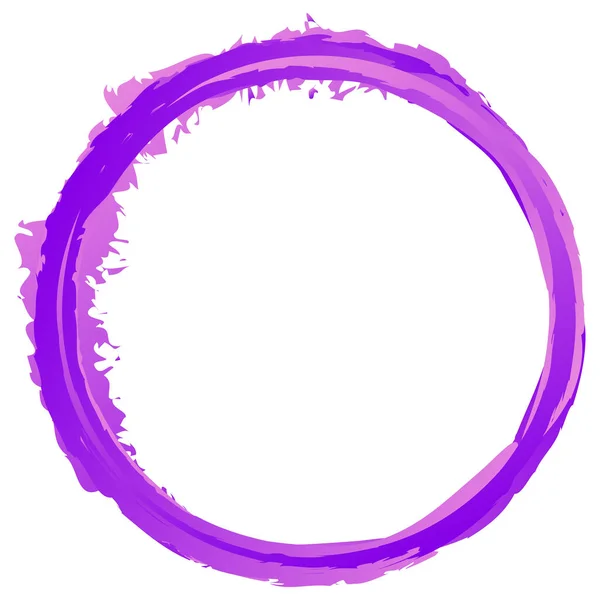 Purple Violet Grungy Grunge Paintbrush Paint Stroke Circle Ring Vector — Stock Vector