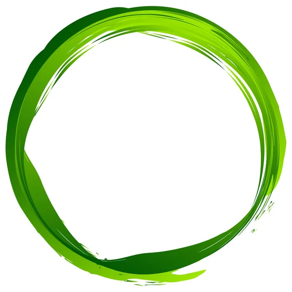 Green Natural Eco Concept Grungy Grunge Textured Circle Ring Vector — Stockvektor