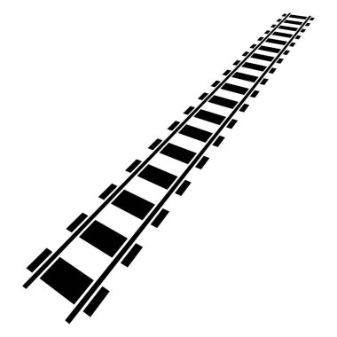 Demiryolu, tren yolu, demiryolu hattı, siluet vektörü. Tramvay, metro, metro yolu