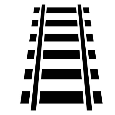 Demiryolu, tren yolu, demiryolu hattı, siluet vektörü. Tramvay, metro, metro yolu