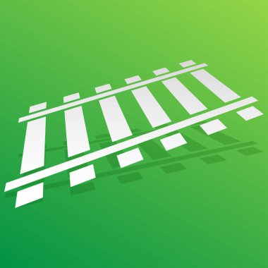 Demiryolu, tren yolu, demiryolu hattı, siluet vektörü. Tramvay, metro, metro yolu