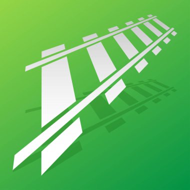 Demiryolu, tren yolu, demiryolu hattı, siluet vektörü. Tramvay, metro, metro yolu