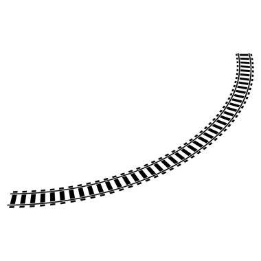Demiryolu, tren yolu, demiryolu hattı, siluet vektörü. Tramvay, metro, metro yolu