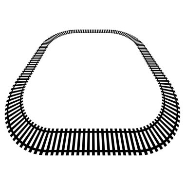 Demiryolu, tren yolu, demiryolu hattı, siluet vektörü. Tramvay, metro, metro yolu