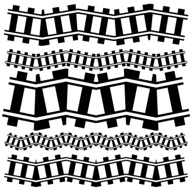 Demiryolu, tren yolu, demiryolu hattı, siluet vektörü. Tramvay, metro, metro yolu