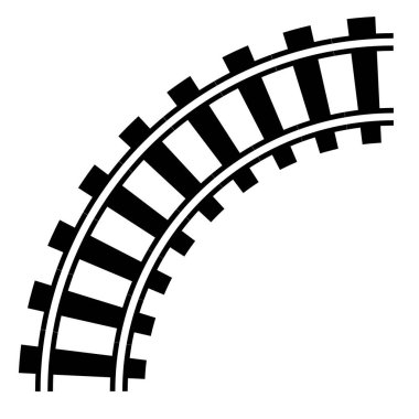 Demiryolu, tren yolu, demiryolu hattı, siluet vektörü. Tramvay, metro, metro yolu