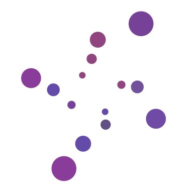 Noktalar, noktalı dairesel spiral. Döndür, daireler çiz. Noktalama, noktacı tasarım. Benekler, benekler vektör illüstrasyonu