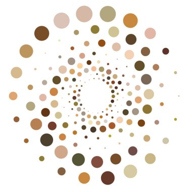 Noktalar, noktalı dairesel spiral. Döndür, daireler çiz. Noktalama, noktacı tasarım. Benekler, benekler vektör illüstrasyonu