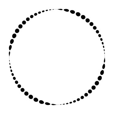 Noktalar, noktalı dairesel spiral. Döndür, daireler çiz. Noktalama, noktacı tasarım. Benekler, benekler vektör illüstrasyonu