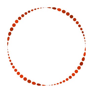 Noktalar, noktalı dairesel spiral. Döndür, daireler çiz. Noktalama, noktacı tasarım. Benekler, benekler vektör illüstrasyonu