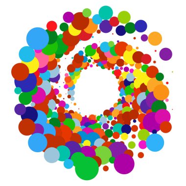 Noktalar, noktalı dairesel spiral. Döndür, daireler çiz. Noktalama, noktacı tasarım. Benekler, benekler vektör illüstrasyonu