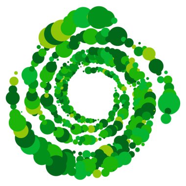 Noktalar, noktalı dairesel spiral. Döndür, daireler çiz. Noktalama, noktacı tasarım. Benekler, benekler vektör illüstrasyonu
