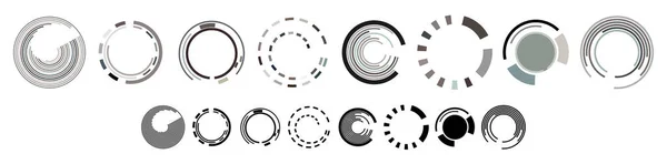 Círculos Geométricos Gui Círculos Segmentados Hud — Archivo Imágenes Vectoriales