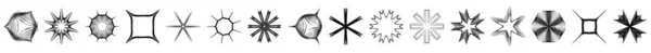 Mandala Geometryczna Promieniowa Okrągły Zestaw Motywów — Wektor stockowy
