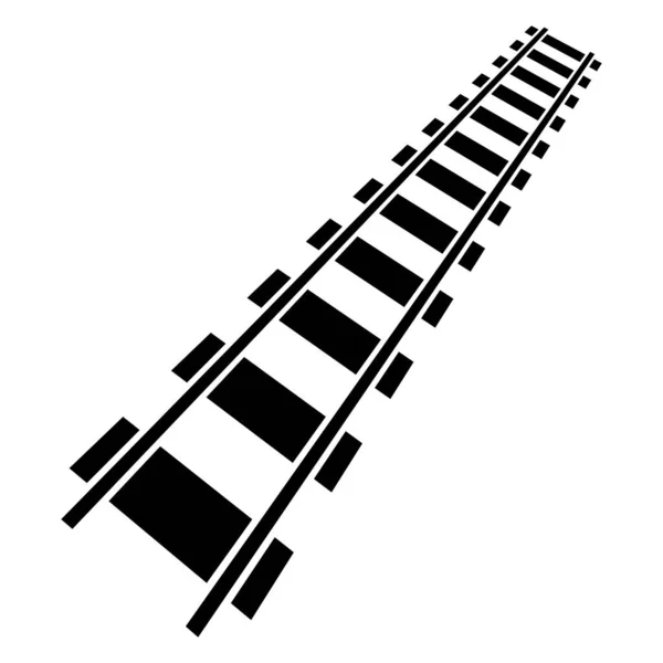 Ferrovia Rotaia Contorno Ferroviario Vettore Sagoma Tramway Metro Metropolitana — Vettoriale Stock