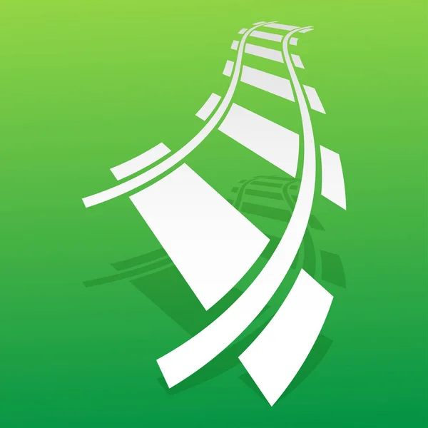 Spoorweg Spoor Spoorlijn Contour Silhouet Vector Trambaan Metro Metropad — Stockvector