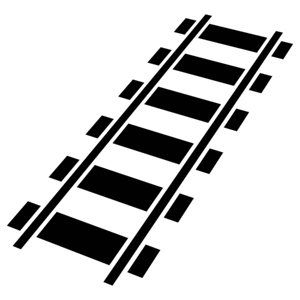 Järnväg Tågspår Järnvägskontur Siluettvektor Spårväg Tunnelbana Tunnelbana — Stock vektor