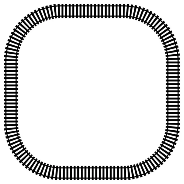 Demiryolu, tren yolu, demiryolu hattı, siluet vektörü. Tramvay, metro, metro yolu