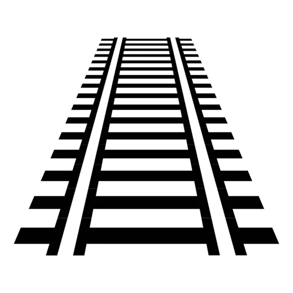 Ferrocarril Vía Férrea Contorno Ferroviario Vector Silueta Tranvía Metro Camino — Archivo Imágenes Vectoriales