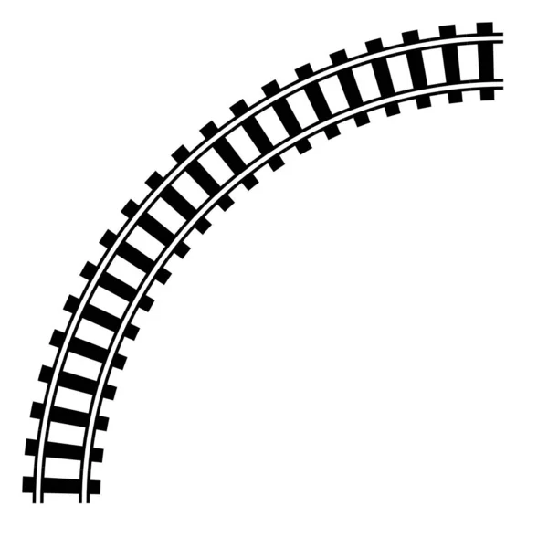 Ferrocarril Vía Férrea Contorno Ferroviario Vector Silueta Tranvía Metro Camino — Vector de stock