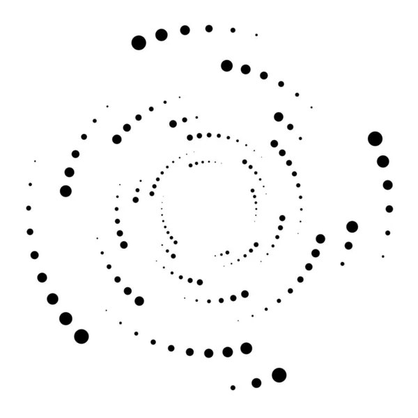 Pontos Espiral Circular Pontilhada Rodar Girar Círculos Desenho Pontilhado Pontilhado — Vetor de Stock