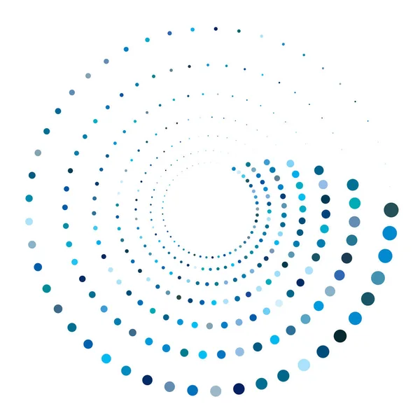 Punkte Punktierte Kreisspirale Wirbel Kreiswirbel Heftiges Pointillistisches Design Speckles Flecks — Stockvektor