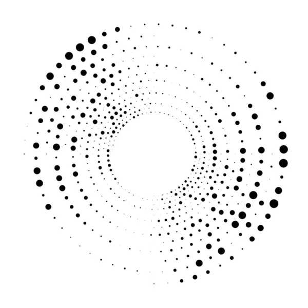 Pontos Espiral Circular Pontilhada Rodar Girar Círculos Desenho Pontilhado Pontilhado — Vetor de Stock