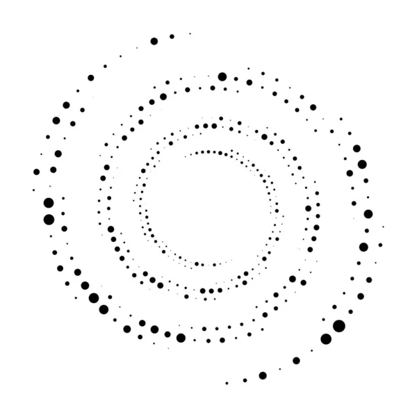 Dots Dotted Circular Spiral Swirl Twirl Circles Stippling Pointillist Design — Stock Vector