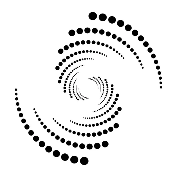 Pontos Espiral Circular Pontilhada Rodar Girar Círculos Desenho Pontilhado Pontilhado —  Vetores de Stock