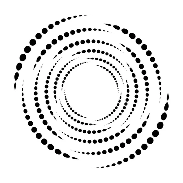 Точки Пунктирна Кругла Спіраль Вихор Вихор Кіл Стяжка Дизайн Тапілятора — стоковий вектор