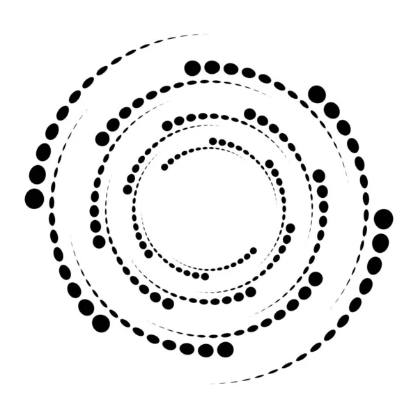 Точки Пунктирная Круговая Спираль Кружится Кружится Стиплинг Пуантилистский Дизайн Спеклс — стоковый вектор