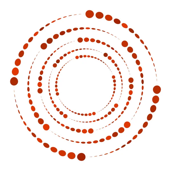 Prickar Prickig Cirkulär Spiral Snurra Snurra Cirklar Stipplande Pointillistisk Design — Stock vektor