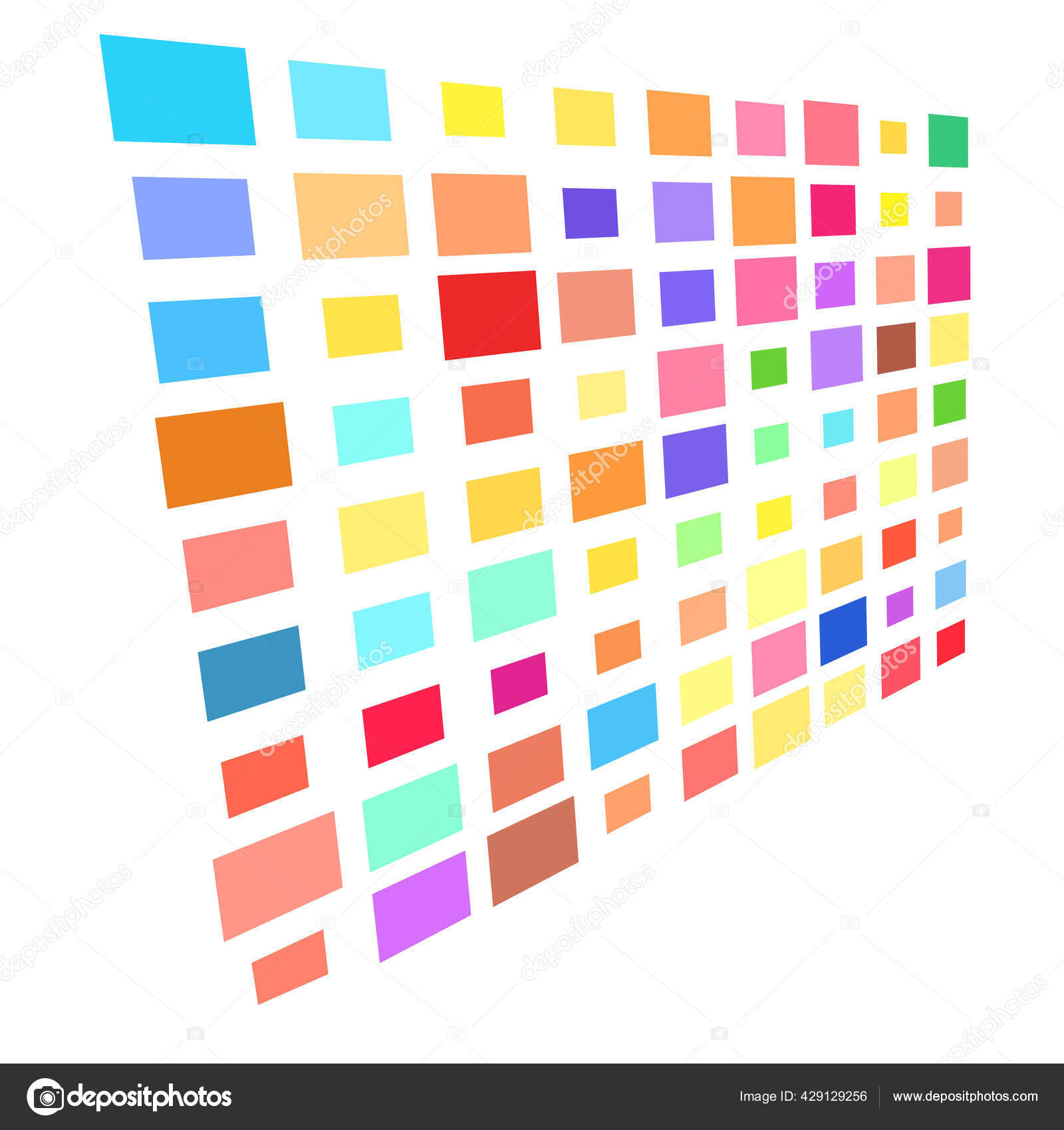 Tessellation Mosaic Colorful Light Colored Squares Rectangles Pattern