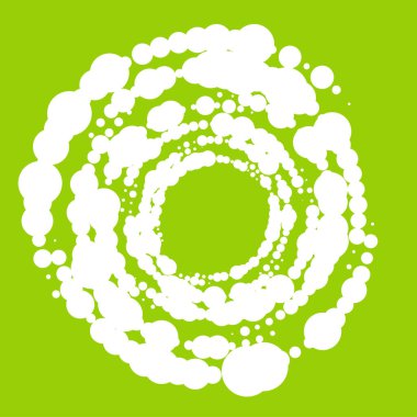 Noktalar, noktalı dairesel spiral. Döndür, daireler çiz. Noktalama, noktacı tasarım. Benekler, benekler vektör illüstrasyonu