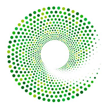 Noktalar, noktalı dairesel spiral. Döndür, daireler çiz. Noktalama, noktacı tasarım. Benekler, benekler vektör illüstrasyonu