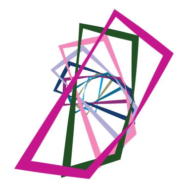 Spiral, girdap, dönme elementi ayarlandı. Soyut vektör