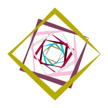 Spiral, girdap, dönme elementi ayarlandı. Soyut vektör