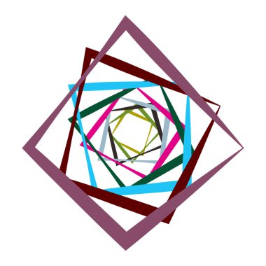 Spiral, girdap, dönme elementi ayarlandı. Soyut vektör