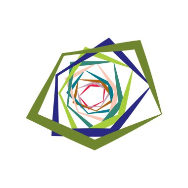 Spiral, girdap, dönme elementi ayarlandı. Soyut vektör