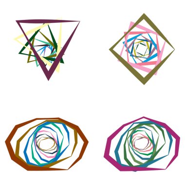 Spiral, girdap, dönme elementi ayarlandı. Soyut vektör