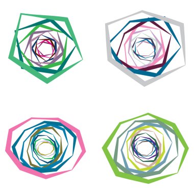 Spiral, girdap, dönme elementi ayarlandı. Soyut vektör